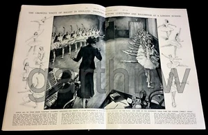 BALLET SCHOOL 1937 LONDON ART PICTORIAL + WAR MAP JAPAN MOVE SHANGHAI TO NANJING - Picture 1 of 3