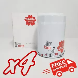 4x Pack of Sakura C-1012 Oil Filters - Equivalent of Ryco Z372 & Wesfil WZ372 - Picture 1 of 2