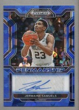 2022-23 Prizm Draft Picks Penmanship Blue Ice #CP-JSA Jermaine Samuels Auto /75