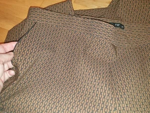 F&f Ladies Size 24 Ttouser Length 28in Brown With Black Chain Detail Pockets And - Picture 1 of 10