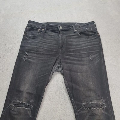 Pantalones de mezclilla American Eagle para hombre talla 38x31 negros Airflex + desgastados rasgados *Leer Foto 1 de 4