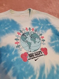 NEW Nike Hoops International Basketball Blue Tie Dye T-Shirt Mens MEDIUM RARE - Picture 1 of 5