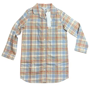 The Company Store Flannel Nightshirt Girls Size 10 100% Cotton Plaid NEW - Picture 1 of 9