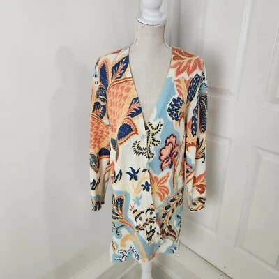 Suéter para mujer Soft Surroundings M cambray cachemira marin cárdigan túnica midi Foto 1 de 4