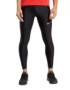 Nike Running Tights Men M Sport Running Trousers Leggings Black Skinny Running Men - Picture 1 of 5