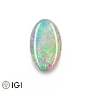 Opale Bianco Certificato IGI AUSTRALIA 3,72 Ct. Naturale Non Trattato OVALE Gioco di Colori - Foto 1 di 6