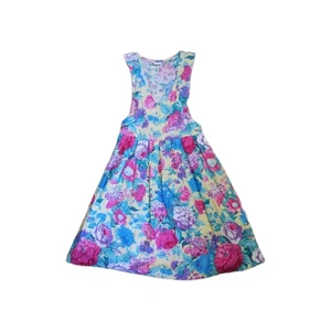 Vestido De Colección Años 80 90 PAQUETTE TOO Retro Floral Colorido Talla M Algodón Fiesta del Té - Imagen 1 de 10