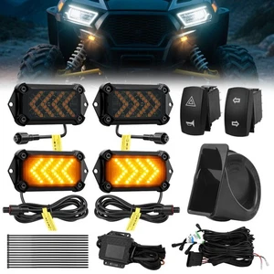 Street Legal UTV Turn Signal Kit w/110dB Horn Kit Rock Switch Arrow-Flow Blinker - Foto 1 di 17
