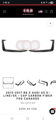 Antiniebla de fibra de carbono real Audi A5 Sline S5 12-16 - Canadain rendimiento automático Foto 1 de 4