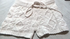 POL Häkel Zopfmuster bequem Pullover Shorts-Pfirsich-Small brandneu - Bild 1 von 5