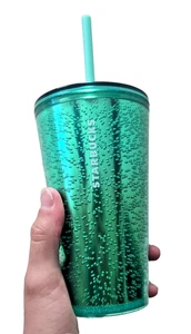 Starbucks Summer 2021 Tumbler Cold Cup 16oz Green Ombre Bubbles 16oz (NEW) - Picture 1 of 5