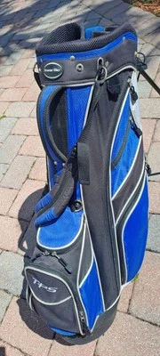 Bolsa de pie de golf POWER BILT 10 div negro azul correa de hombro cubierta de lluvia refrigerador poc Foto 1 de 4