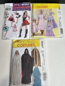Simplicity & McCall Adult & Kids Costume Sewing Patterns Uncut Lot of 3 - Picture 1 of 7