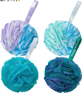 Loofah Sponge 75G/Piece, Exfoliating Bath Sponge Body Scrubber - Loofa Set of 4 - Picture 1 of 7
