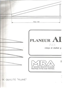 PLAN M.R.A N°664 - "ALEX" PLANEUR - UNIQUEMENT LE PLAN - Picture 1 of 1