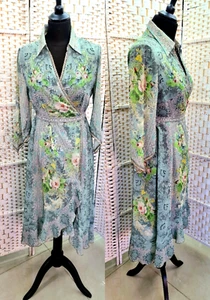 Michal Negrin Beautiful Colorful Floral Wrap Dress Size - 40 - NWT - Picture 1 of 23
