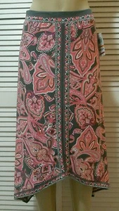 INC International Concepts Paisley-Print Handkerchief Hem Maxi Skirt PSmall - Picture 1 of 4