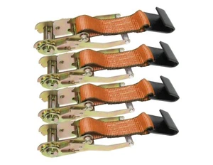 4 pack - 2" x 1' Rail Hook with Ratchet Heavy Duty Tie Down Trailer Flatbed Web - Picture 1 of 4