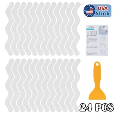 24 piezas pegatinas antideslizantes para bañera ducha tiras de agarre antideslizantes banda de rodadura de piso de seguridad Foto 1 de 4