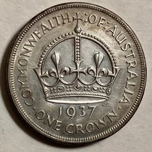 1937 AUSTRALIA Giorgio VI una corona cd - Foto 1 di 2