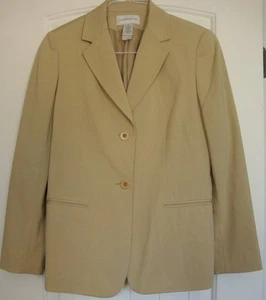 LIZ CLAIBORNE Lined beige Blazer Jacket Size 10 EUC - Picture 1 of 4