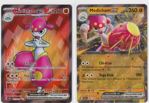 MEDICHAM ex FULL ART #161 & DOUBLE STAR RARE #80-3 STELLAR CROWN POKEMON- HOLO - Picture 1 of 4