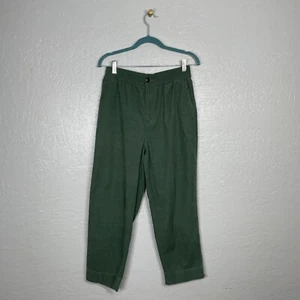 Madewell Women S Green Corduroy Huston Pull On Crop Pant Cotton Stretch Waist - Picture 1 of 11
