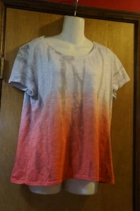 Damen Calvin Klein Jeans Oberteil grau und orange mit Flügelärmel - Bild 1 von 3