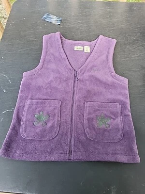 ll bean girls Fleece Vest Zip Up  Sz Medium Purple Vintage - Image 1 of 4