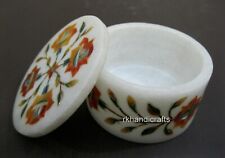 3 Inches Marble Jewelry Box Pietra Dura Art Locket BOX from Indian Cottage Craft