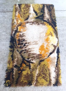 TAPPETO RYA DANESE VINTAGE ASTRATTO TUTTO LANA TAPPETO SHAG 34 X 62 - Foto 1 di 7
