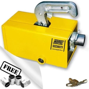 Maypole Caravan Trailer Hitch Security Lock Yellow Portable Strongbox MP5411 +CP - Picture 1 of 13