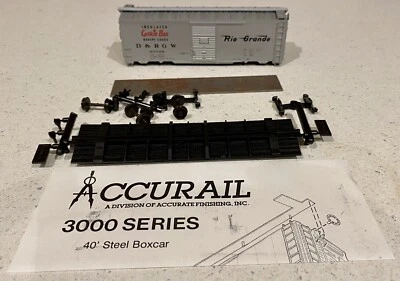 ACCURAIL HO Escala D & RGW Denver & Rio Grande AAR ACERO 40' CAJA COCHE KIT NUEVO EN CAJA Foto 1 de 4