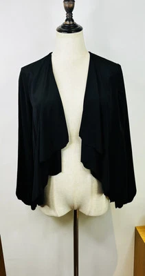 Country Road Silk Black Jacket XXSmall 6 8 Cocktail Balero Scallop Hem RRP$259 - Image 1 of 4