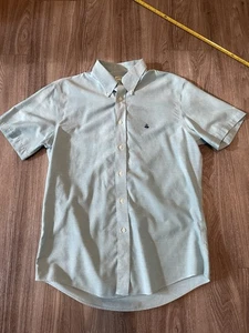 Brooks Brothers Shirt Mens Size L Milano Mint Green Supima Cotton Short Sleeve - Picture 1 of 5