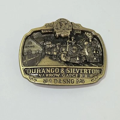 Durango Silverton 铁路皮带扣 科罗拉多窄轨 RR 金属火车 — 第 1/4 张图片