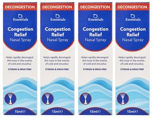 Essentials Congestion Relief Nasal Spray - Saline Blocked Nose Spray - 4 x 15ml - Picture 1 of 4