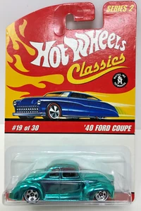 HOT WHEELS CLASSICS SERIES 2 #19 OF 30 40 FORD COUPE AQUA H29 - Picture 1 of 3