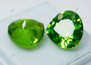 Par de piedras preciosas NATURAL verde peridoto 18,60 quilates forma pera CERTIFICADAS - Imagen 1 de 12
