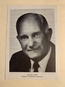 Phillip Piton Pres. National Association 1963 Baseball Publication 4X6 Picture