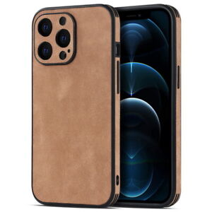 For iPhone 14 Pro Max 13 12 11 XS Max XR 8 7 Shockproof Suede Leather Case Cover