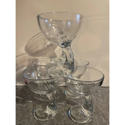 6 vasos de postre de tallo curvo de peso pesado de Bormioli Rocco, Jerbra transparente # 16 Foto 1 de 4