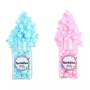 Essbare rosa und blaue Streusel für Kuchenwaffeln, Cupcake, Plätzchen dekorieren - Bild 1 von 10