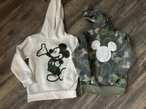 Boys Size 6 Mickey Mouse Pullover Hoodie White Camo - Picture 1 of 4