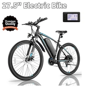 27.5inch Max22mph Electric Bike 21-Speed w/Removable Battery Mountain Bicycle - Picture 1 of 31