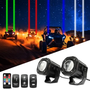 2X Whipless RGBW Laser LED Whip Light For Polaris Can-Am Kawasaki Yamaha UTV ATV - Picture 1 of 9