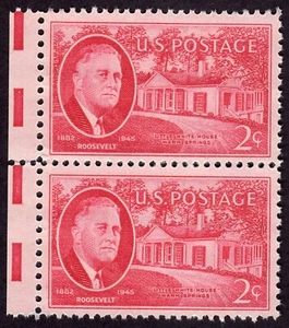 Scott #931 FDR Little White House (Warm Springs) Vertical Pair of Stamps - MNH - Picture 1 of 2