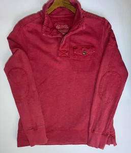 Fat Face Henley Sweatshirt Top Size Small Men's Red Long Sleeve 1/4 Button - Foto 1 di 15