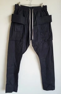 Rick Owens Drkshdw Black Creatch Cargo Jogger Pants - Size Medium - Picture 1 of 6