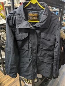 Woolrich Jacket Utility Combat Style Great Looking Piece In Navy Blue In Size L - Picture 1 of 12